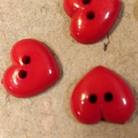 rødt hjerte plastik knap 2 huller genbrugs knapper